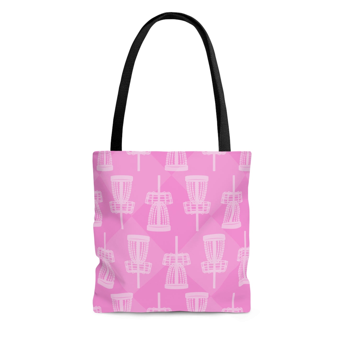 Disc Golf Baskets Pink, AOP Polyester Tote Bag