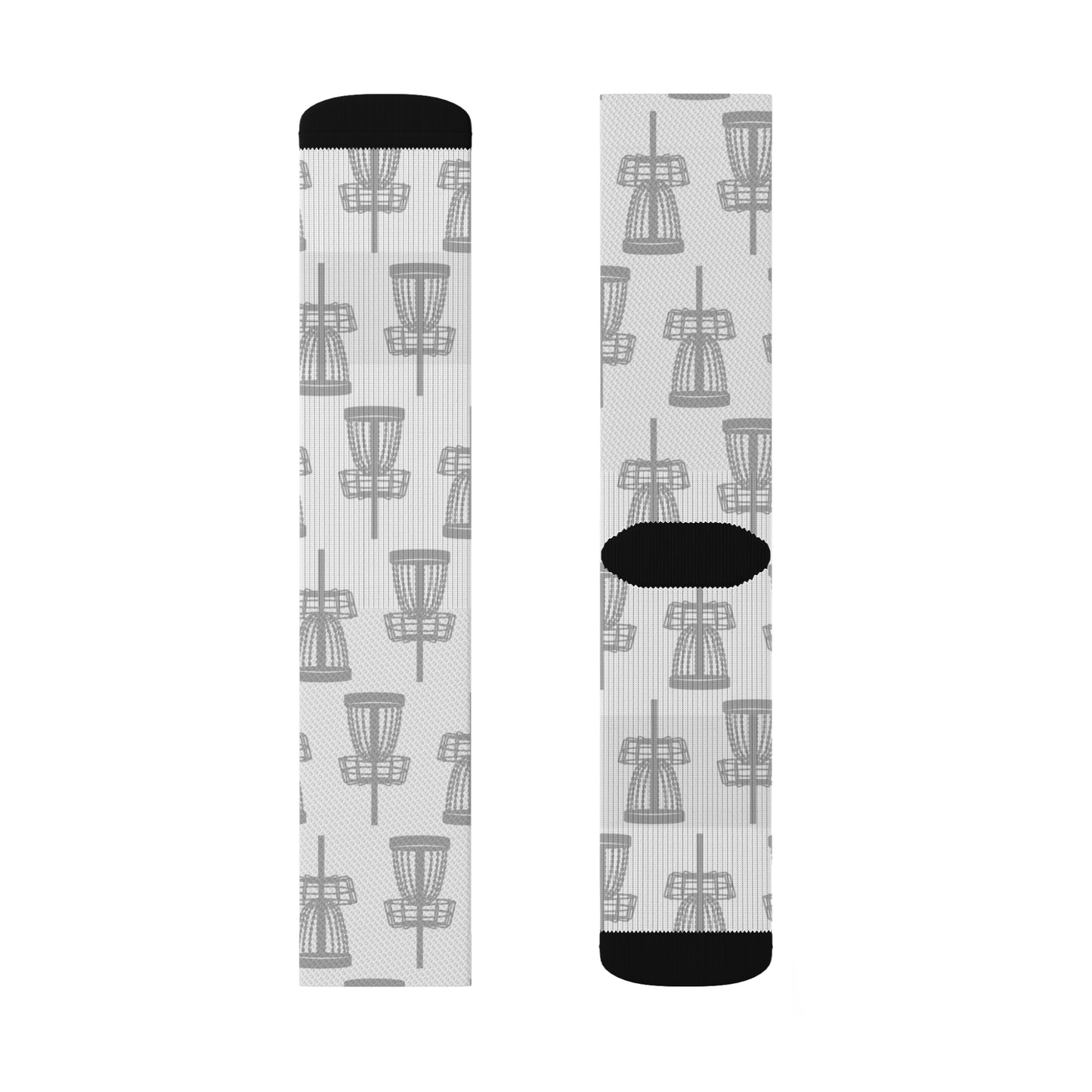 Disc Golf Basket Prism Pattern Socks - White