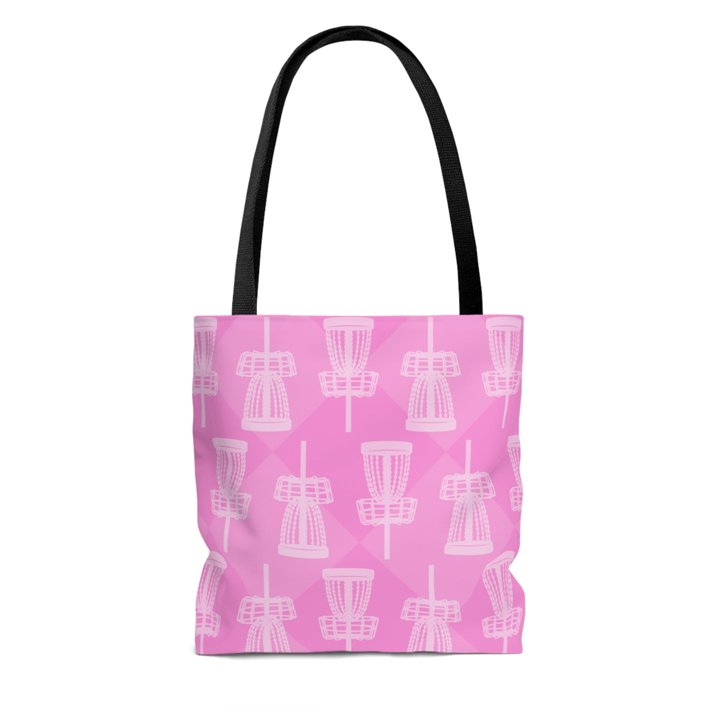 Disc Golf Baskets Pink, AOP Polyester Tote Bag